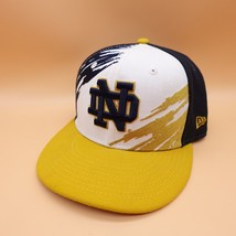 Notre Dame Fighting Irish YOUTH Hat Cap New Era 9Fifty Splatter Snapback Gold - £15.24 GBP