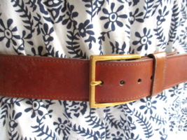 PARIS Vintage Belt Cowhide Leather Size Medium NEW OLD STOCK Cognac Brown - £16.37 GBP