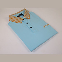 Men Sports Shirt PAZO by DE-NIKO Short Sleeves Cotton Polo Shirt DBK2303 Blue image 2