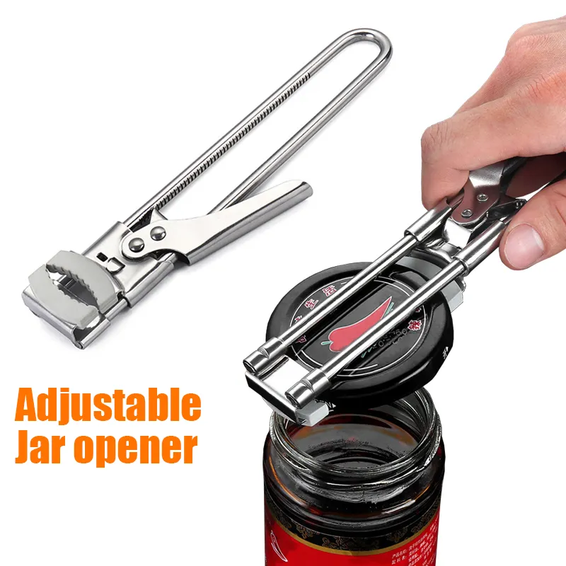 Adjustable Jar Opener Stainless Steel Camping Picnic Jam Bottle Cap Open Tool - £15.32 GBP
