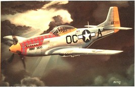 Framed 4&quot; X 6&quot; print of a painting of a WWII P-51K Mustang.  Hang or Display. - £11.63 GBP