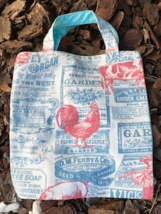 Vintage Turquoise Rooster tote bag - £7.19 GBP