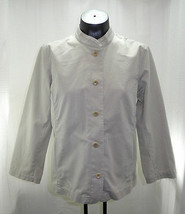 Eileen Fisher Beige Stand-Up Mandarin Collar Button-Front Jacket - Women... - $18.95