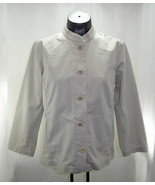 Eileen Fisher Beige Stand-Up Mandarin Collar Button-Front Jacket - Women... - £14.82 GBP