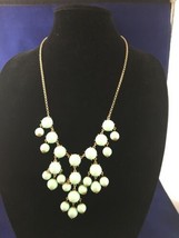 Turqoise Color And Goldtone Chandelier Drop Necklace 24” - £5.55 GBP