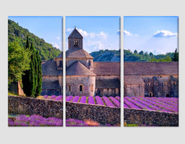 Purple Lavender Fields at Senanque Monastery in Provence, France Canvas Art Fren - £39.11 GBP