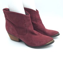 Chinese Laundry Womens Ankle Boots Booties Suede Slip On Block Heel Burgundy 6 - £11.49 GBP