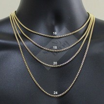 Stainless Steel 3mm Round Box Chain 14k Gold Plated 7&quot;-32&quot; Mens Womens Necklace  - £6.02 GBP+