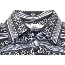 Men Sports Shirt by DE-NIKO Long Sleeves Fashion Print Soft Modal DNK6902 Black image 7