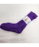 Fuzzy Socks Extra Long Non-skid Bottom Tall Purple - £7.77 GBP