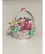 R. Argento Italy Colorful Silver Overlay Small Flower Bouquet Basket Pap... - $47.32 CAD