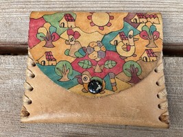 VTG MCM Small Leather Coin Purse Wallet Mexican Custom Made  - $14.80