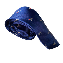 Lauren Ralph Lauren 100% Silk Dog Print Tie Navy Blue Preppy Dadcore - £25.24 GBP