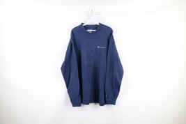 Vintage 90s Champion Mens XL Faded Spell Out Mock Neck Long Sleeve T-Shirt Blue - £39.52 GBP