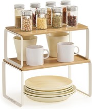 Songmics Home Bamboo Cabinet Organizer Shelf, Nice-Looking Set Of 2 Kitchen - $31.99