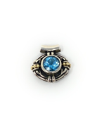 Lagos Caviar Sterling Silver &amp;n 18k Petite Beaded Blue Topaz Pendant - $4,161.40 MXN