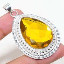 Yellow Citrine Gemstone 925 Silver Pendant Handmade Jewelry Pendant For Women - £5.65 GBP