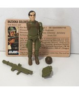 1982 GI Joe Zap Bazooka Soldier ARAH Missing Arm Complete w/ File Card Vtg - £50.35 GBP