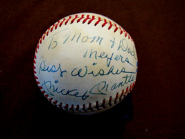 Mickey Mantle Best Wishes Yankees Hof Signed Auto Lee Macphail Baseball Jsa Loa - £712.21 GBP