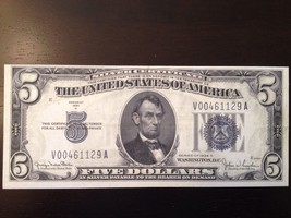 Reproduction United States $5 Bill USA Silver Certificate 1934D Abraham Lincoln - £3.18 GBP