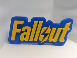 Fallout Logo Sign 3D Printed Video Game Merchandise Collectible Shelf Decor - $13.71