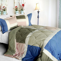 [Pink Princess] Quilted Patchwork Down Alternative Comforter Set (Full/Queen Siz - £63.84 GBP