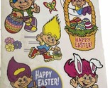 Vintage NEW 9pc Russ Trolls Easter Decor Window Clings Set Mello Smello ... - £14.92 GBP