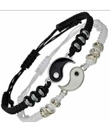 Best Friend Bracelets for 2 Matching Yin Yang Adjustable Cord Bracelet f... - £9.89 GBP