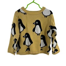 Hux Kids Penguin Sweater Organic Cotton Yellow Size 4 - $27.97
