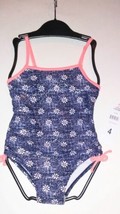 Girl&#39;s One piece Swimsuit sz 4 Sparkly Denim w/ flowers Kensie  - $19.79