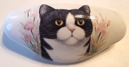 Ceramic Cabinet Drawer Pull Black And white Cat - £6.66 GBP