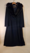 Pierre Cardin Long Coat Black Size 10 Vintage w Neiman Marcus bag Made in USA - £135.33 GBP