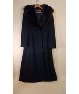 Pierre Cardin Long Coat Black Size 10 Vintage w Neiman Marcus bag Made in USA - $169.26