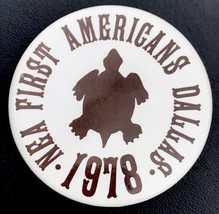 NEA First Americans Dallas 1978 Pin Button Pinback Vintage Turtle - $10.50