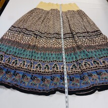 Gypsy Wear In Peace Women's Multicolor Elastic Waist Pleated Skirt Size XL image 5