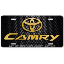 Toyota Camry Inspired Art Gold on Mesh FLAT Aluminum Novelty License Tag Plate - £14.09 GBP