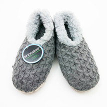 Snoozies Women&#39;s &quot;Keep Me In Stitches&quot;  Heather Grey Slippers Medium 7/8 - £10.11 GBP