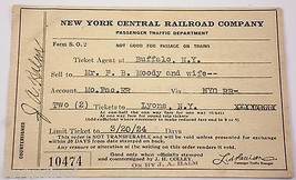 New York Central Railroad Company Ticket Order Slip 1924 Vintage Collect... - £18.70 GBP