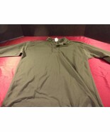 USAF ARMY USN HEAT RETENTIVE MOISTURE RESISTANT GREEN SLEEP SHIRT MEDIUM... - $22.44