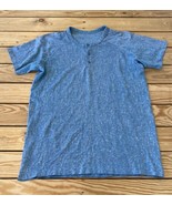 Lululemon Men’s Short Sleeve Henley Shirt Size M Blue S1 - £24.83 GBP