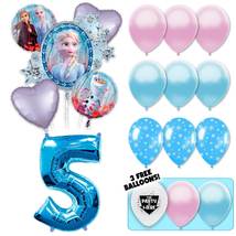 Frozen Deluxe Balloon Bouquet - Blue Number 5 - $31.99