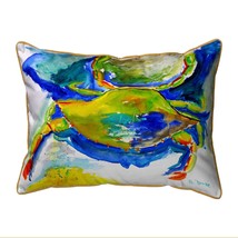 Betsy Drake Blue &amp; Yellow Crab Extra Large Zippered Pillow 20x24 - £48.65 GBP