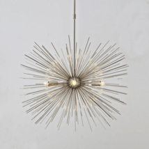 Mid Century Style Brass Sputnik Sea Urchin Home Interior Décor Silver Chandelier - £319.60 GBP