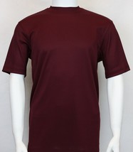 Men Dressy T-Shirt  Log-In Uomo Soft Crew Neck Silky Short Sleeves 218 Burgundy - £32.16 GBP