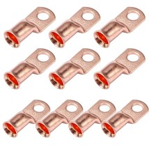 10X Gauge 1/0 3/8&quot; Battery Cable Ends Lugs Hole Copper Ring Terminals Wire - £18.76 GBP