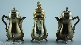 Nu-Trend by Cory Made In USA Salt Pepper &amp; Lighter Set Brass Tone Painted Decor - $16.44