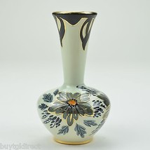 Floral Pattern Hand Painted Vase Made In Holland 6.5&quot; Tall Collectible Decor Art - £18.99 GBP