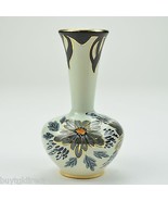 Floral Pattern Hand Painted Vase Made In Holland 6.5&quot; Tall Collectible D... - £19.27 GBP