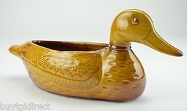 USA Art Pottery Duck Planter Decorative Collectible Home Decor Animal Flower - £13.89 GBP