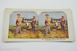 Stereoview By T W Ingersoll 450 A Big Day&#39;s Luck At Black Dog Lake Antique 1898 - £11.62 GBP